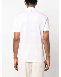 Мужская белая льняная футболка-поло от BOSS