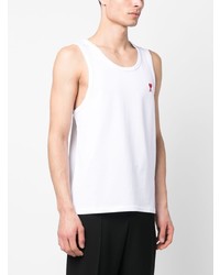 Мужская белая майка с вышивкой от Ami Paris