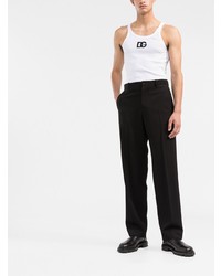 Мужская белая майка с вышивкой от Dolce & Gabbana