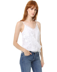 Женская белая майка с вышивкой от Carven