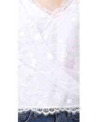 Женская белая майка с вышивкой от Carven