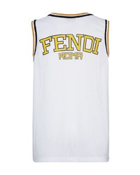 Мужская белая майка с принтом от Fendi