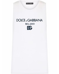 Мужская белая майка с принтом от Dolce & Gabbana