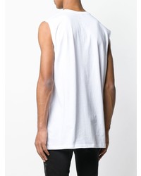 Мужская белая майка с принтом от Balmain