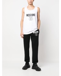 Мужская белая майка с принтом от Moschino