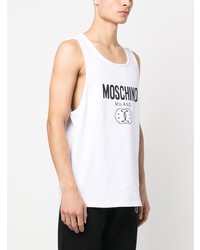 Мужская белая майка с принтом от Moschino