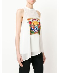 Женская белая майка с принтом от Amen