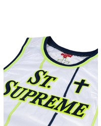 Мужская белая майка с принтом от Supreme