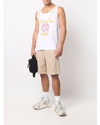 Мужская белая майка с принтом от Moschino