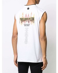 Мужская белая майка с принтом от Philipp Plein