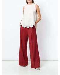 Женская белая майка с рюшами от Chloé