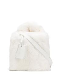 Белая меховая сумка через плечо от Natasha Zinko