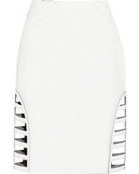 Белая мини-юбка с вырезом от Fendi