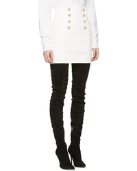 Белая мини-юбка от Balmain