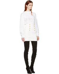 Белая мини-юбка от Balmain