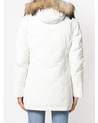 Женская белая парка от Woolrich