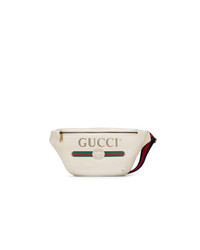 Мужская белая поясная сумка от Gucci