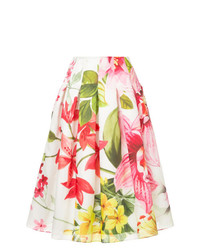 Белая пышная юбка с цветочным принтом от Bambah