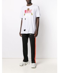 Мужская белая рваная футболка с круглым вырезом от Diesel