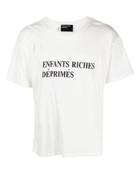 Мужская белая рваная футболка с круглым вырезом от Enfants Riches Deprimes