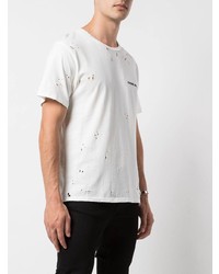 Мужская белая рваная футболка с круглым вырезом от Garcons Infideles
