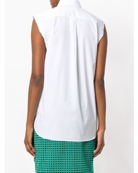 Женская белая рубашка без рукавов в вертикальную полоску от Maison Margiela