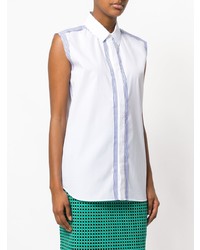 Женская белая рубашка без рукавов в вертикальную полоску от Maison Margiela