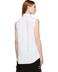 Женская белая рубашка без рукавов от MCQ