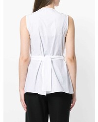 Женская белая рубашка без рукавов от Sara Lanzi