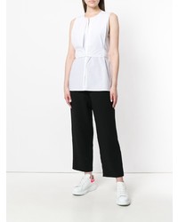 Женская белая рубашка без рукавов от Sara Lanzi