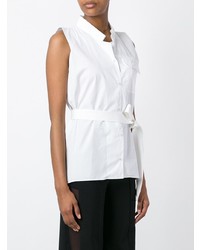 Женская белая рубашка без рукавов от Maison Margiela
