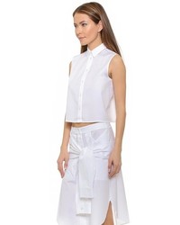 Женская белая рубашка без рукавов от Alexander Wang