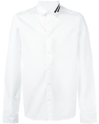 Мужская белая рубашка в вертикальную полоску от Kenzo