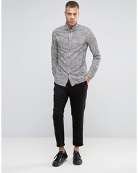 Мужская белая рубашка в мелкую клетку от Selected