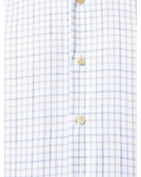 Мужская белая рубашка в шотландскую клетку от Kiton