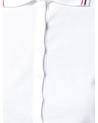 Женская белая рубашка поло в горизонтальную полоску от Thom Browne