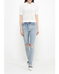 Женская белая рубашка поло от LOST INK