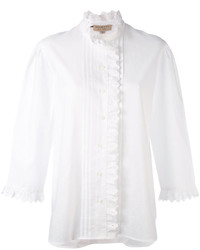 Женская белая рубашка с вышивкой от Burberry