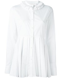 Женская белая рубашка с вышивкой от Capucci