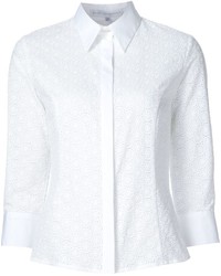 Женская белая рубашка с вышивкой от Carolina Herrera