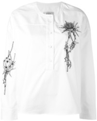 Женская белая рубашка с вышивкой от Carven