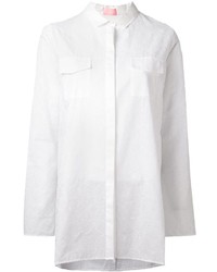 Женская белая рубашка с вышивкой от Giamba