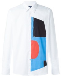 Мужская белая рубашка с геометрическим рисунком от Etudes Studio