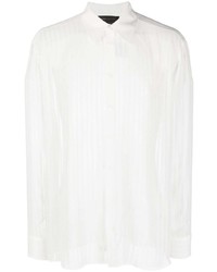 Мужская белая рубашка с длинным рукавом в вертикальную полоску от Atu Body Couture