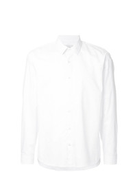Мужская белая рубашка с длинным рукавом в вертикальную полоску от Cerruti 1881