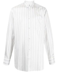 Мужская белая рубашка с длинным рукавом в вертикальную полоску от Comme Des Garcons SHIRT