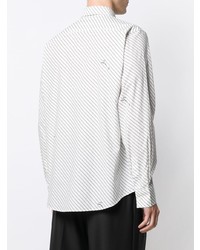 Мужская белая рубашка с длинным рукавом в вертикальную полоску от Givenchy
