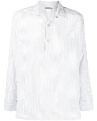 Мужская белая рубашка с длинным рукавом в вертикальную полоску от Eleventy