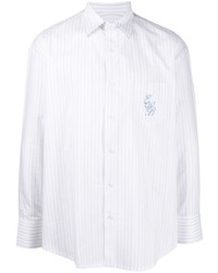 Мужская белая рубашка с длинным рукавом в вертикальную полоску от Ernest W. Baker