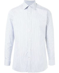Мужская белая рубашка с длинным рукавом в вертикальную полоску от Gieves & Hawkes